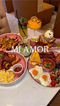 Delicious brunch dishes at Miamor in Walsall, showcasing vibrant food and a cozy atmosphere.