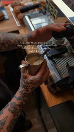 A cozy Edinburgh coffee shop serving specialty coffee, showcasing the vibrant local coffee scene.