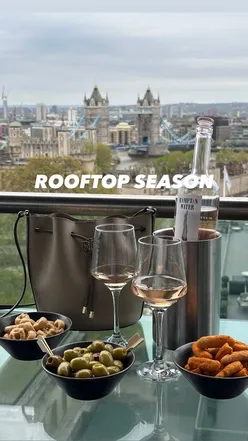 Enjoying rosé cocktails in the sun at Savage Garden, with stunning views near Tower Hill Station.