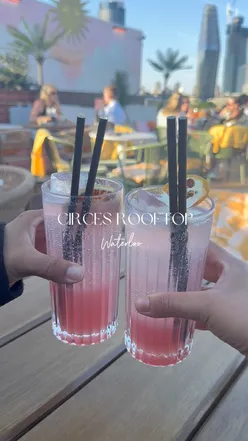 Vibrant Mediterranean rooftop bar in Waterloo with cocktails and seasonal dishes, offering stunning London views.