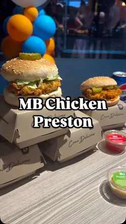Launch event at MB Chicken in Preston featuring fried chicken, Canadian cocktails, and retro games.