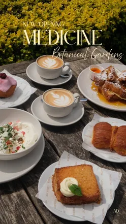 Artisan pastries and barista coffee at Medicine Bakery in Birmingham's Botanical Gardens, perfect for brunch lovers.