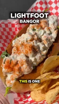 Lobster rolls at Lightfoot Bangor on Central Avenue, Bangor; popular dish known for selling out quickly.