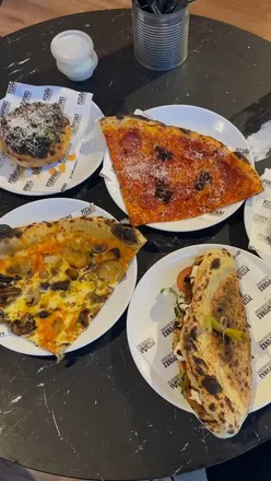 Caprese sandough, New York pepperoni and truffle mushroom slices, nduja and mac & cheese dough balls at Pizza Punks Leeds.