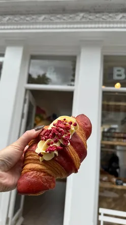 Artisan bakery Otis & Belle in Cheltenham offers iced latte, summer berries croissant, and passionfruit white chocolate croissant.