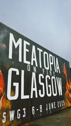Epic Meatopia UK feast in Glasgow with flame-kissed meats, Scotch lamb sausage, jerk pork, scallops, and vanilla soft serve.