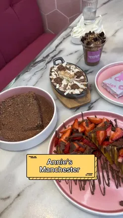 Matilda-inspired chocolate Bruce cake and cookie dough brownies at Annie’s Dessert Shop in Manchester.