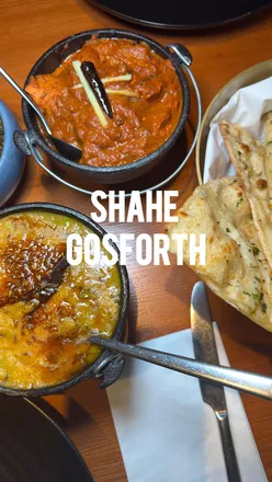 South Asian feast at SHAHE Newcastle: poppadam, fish pakora, tandoori mix grill, chilli chicken, lamb saag, dal tadka, garlic naan.