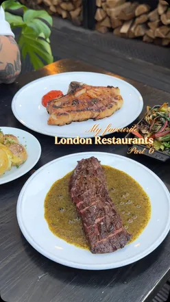 Live fire dining at Acme Fire Cult in Dalston, featuring sourdough with Marmite, coal roasted leeks, and bavette steak.