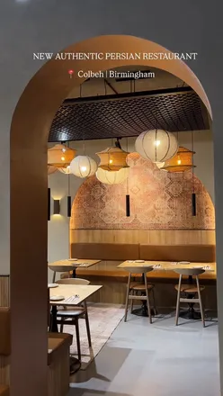 Colbeh Persian Kitchen in Birmingham offers Mirza Ghasemi, Mast Khia, Soltani, Chilli Jujeh, Chelo, Sangak, and Persian tea.