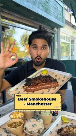 Halal beef smokehouse in Manchester featuring brisket, ribs, and pulled brisket, perfect for Manchester foodies.