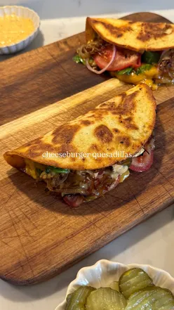 Mini cheeseburger quesadillas with juicy, cheesy filling, inspired by viral smashburger tacos, perfect for a quick dinner.