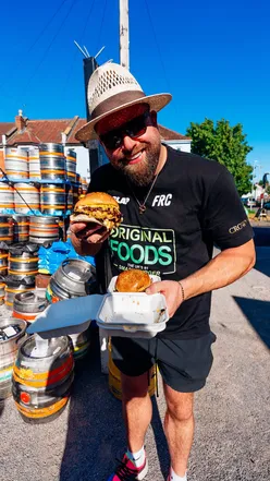 Danny's Burgers in Bristol, UK, renowned for top-tier burgers, visited by food critics.
