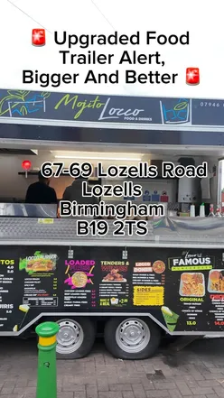 New food trailer at Mojito Locco in Birmingham offering upgraded menu and vibrant atmosphere for halal food lovers.