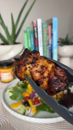 Delicious meals featuring Atrangi products: summer chicken salad and eggs with tomato chutney for an elevated experience.