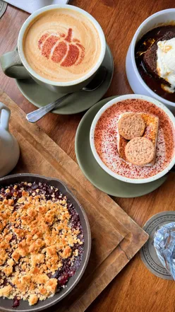 Autumn decorations at a cozy cafe in Yorkshire, perfect for seasonal dining and capturing fall vibes.
