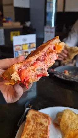 Delicious Indian chicken tikka toasties and kathi rolls at Indian Snack Lunchbox Cafe in Shiremoor.