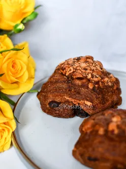 Delicious gluten-free and dairy-free pastries from Libby's, including croissants and praline pain au chocolat.