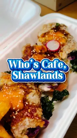 Scottish Korean Fried Chicken Toastie with coleslaw, and a Large Munchie Box at Who's Cafe in Shawlands, Glasgow.