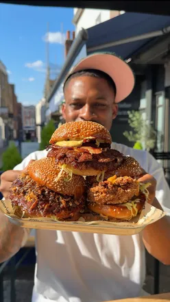 'Delicious burger from @theboringburger in Guildford, hailed as one of the best in the UK with quality ingredients.'