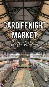 Visitors enjoying diverse street food at Cardiff Night Market, celebrating 70 years of Cardiff's capital city.