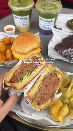 Delicious Filipino treats at Cafe Mama Sons in Kentish Town: ube mochi croissant, longanisa burger, and more!