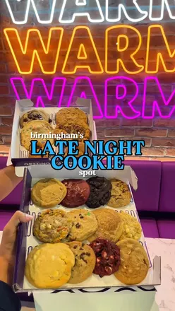 Delicious Insomnia Cookies in Birmingham, featuring classic and deluxe varieties, open late for cookie lovers!