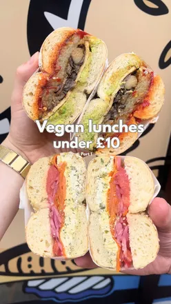 Delicious vegan lunches under £10 at Little Bagel Co in Bristol, featuring vibrant plant-based dishes.