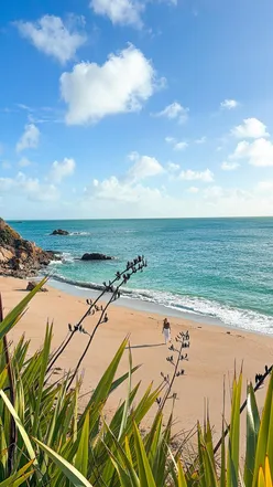 Scenic view of Herm Island, showcasing unspoilt beaches and lush coastlines in the Channel Islands, perfect for relaxation.