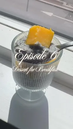 Mango sago chia pudding topped with mango cubes, blending dessert and breakfast in a nourishing bowl.