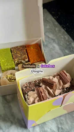 Free cake slices and mithai at Ambala Foods x Cake Box hybrid store launch in Glasgow's Great Western Road.