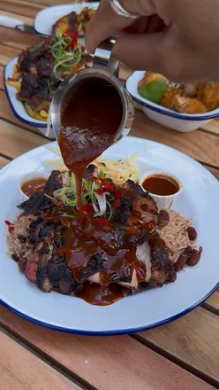 Delicious jerk chicken and crispy chicken tenders from Prince of Peckham, a must-try Caribbean food spot in London.