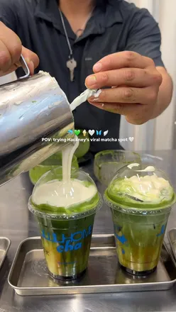 Enjoying a brown sugar vanilla cloud matcha at Juju Home, a cozy homeware shop in Hackney Wick, London.