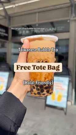 Enjoying delicious Taiwanese bubble tea at True Dan in Holborn with free tote bag offer and amazing flavors like brown sugar boba!