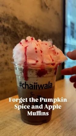Autumn specials at Chaiiwala in Leicester: Butter Chicken Bowl, Samosa Chaat, French Toast, and Iced Chocolate Cloud.