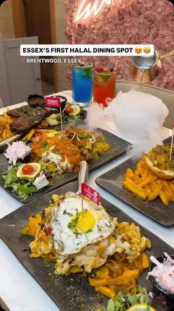 Cheesy fries and steak served at Chickaros, the first fully halal fast-food chain in Brentwood, Essex.