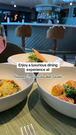 Luxurious dining at Foveran’s in Crossbasket Castle, featuring exquisite dishes by Michelin-starred chef Michael Roux.