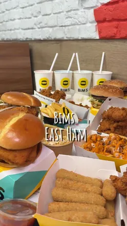 Delicious burgers and drinks at Bims in East Ham, featuring a variety of meals and desserts to satisfy every craving.