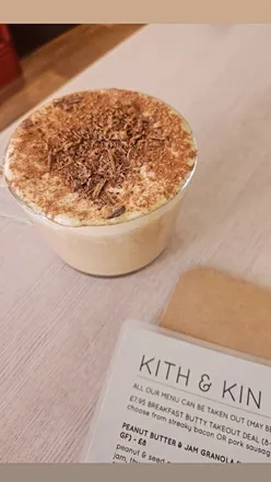 Delicious autumn brunch featuring pumpkin spice latte, French toast, and salt beef hash at Kith & Kin in Whitley Bay.