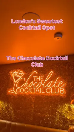 Guests enjoying chocolate cocktails at The Chocolate Cocktail Club in Farringdon, London’s unique sweet bar.