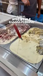 Viral New York-style banana pudding at Vnilla, Covent Garden, with a queue forming outside for a taste.