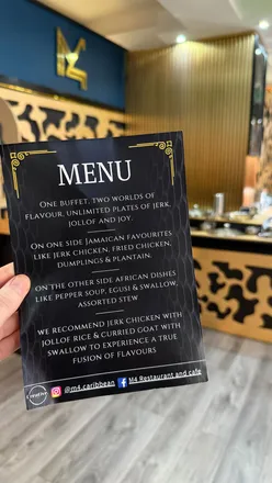 Guests enjoying a vibrant African & Caribbean buffet at M4 Caribbean, Manchester's first buffet of its kind.