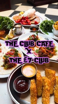 Delicious dishes from The £7 Club at The Club Cafe in Chelmsford, featuring chicken schnitzel and tacos.