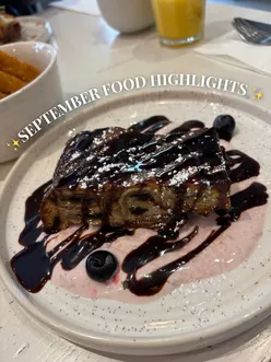 September food highlights featuring pan au chocolat French toast, hot honey halloumi, and more delicious dishes in Leeds.