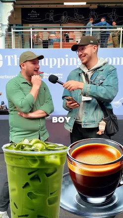 'Andrew from @thecuppingdirectives discussing coffee menu winners at Caffè Culture Show #coffee #barista'