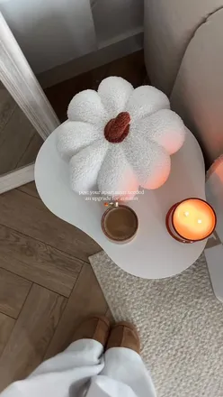 Stylish side table setup with autumn decor featuring items from @dusk.com.