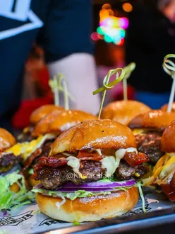 Launch event at The Beefy Boys in Oxford's Westgate rooftop, featuring the O.G. Boy burger and cocktails.