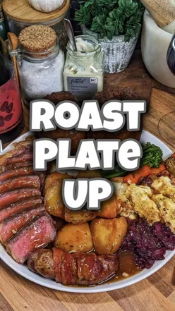 Delicious roast dinner with succulent meat, Yorkshire puddings, and seasonal veggies for cozy winter meals.