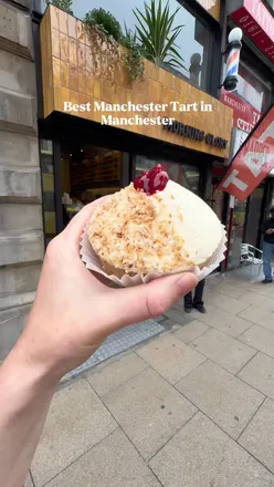 Delicious Manchester tart served at a bakery, showcasing the vibrant food scene in Manchester.