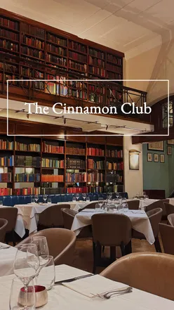 Elegant dining at The Cinnamon Club in London, featuring modern Indian cuisine in a stunning library setting.